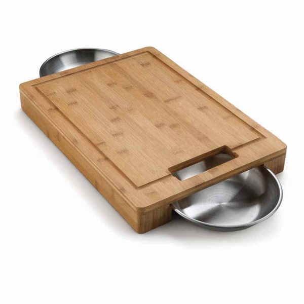 Napoleon PRO Cutting Board + Stainless Steel Bowls outdoor living product from Crawford Outdoor