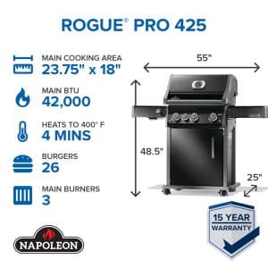 Rogue PRO 425 SIB with Infrared Side Burner outdoor living products image 4