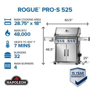 Rogue PRO-S 525 RSIB with Infrared Side and Rear Burner alternate product view