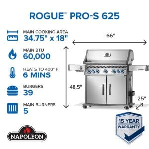 Rogue PRO-S 625 RSIB with Infrared Side and Rear Burner alternate product view