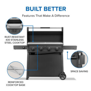 Napoleon Freestyle 36 Inch Griddle Rust-Resistant Stainless Steel Cooktop F36FTPMK outdoor living products image 3