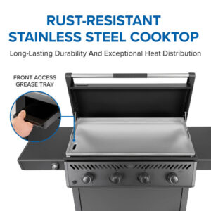 Napoleon Freestyle 36 Inch Griddle Rust-Resistant Stainless Steel Cooktop F36FTPMK outdoor living products image 4