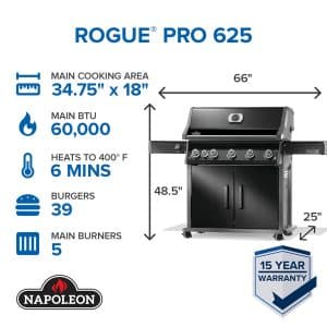 Rogue PRO 625 SIB with Infrared Side Burner outdoor living products image 4